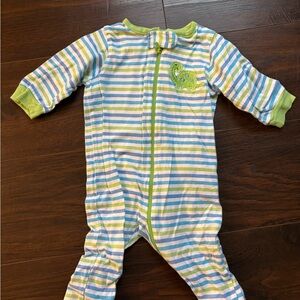 Striped Green and Blue Infant One Piece